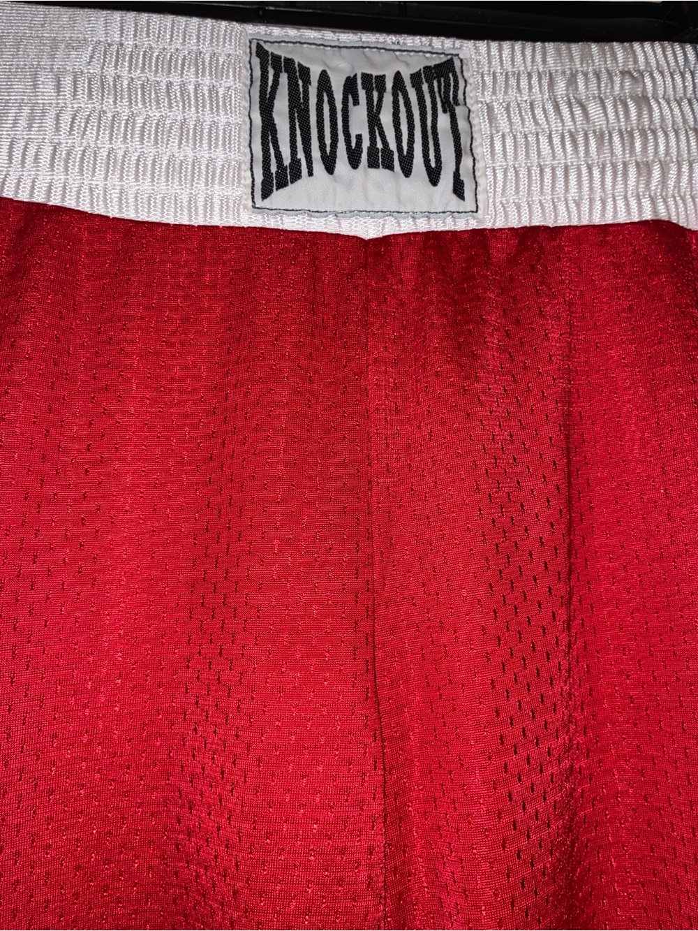 Red Athletic Mesh pants with Elastic Waist